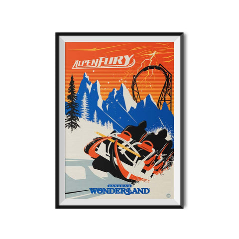 Canada's Wonderland x Made to Thrill AlpenFury Roller Coaster Poster