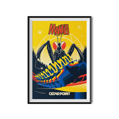 Made to Thrill x Cedar Point Mantis Roller Coaster Poster