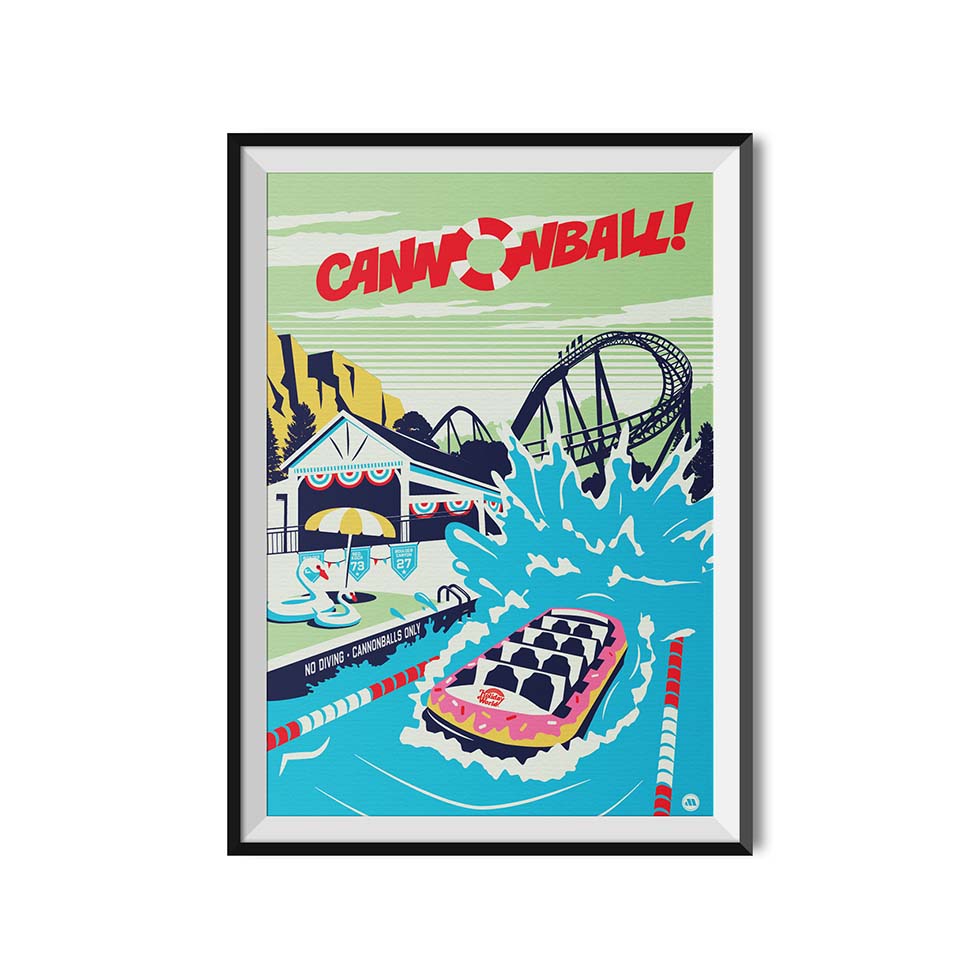 Made to Thrill x Holiday World - Cannonball! Roller Coaster Poster