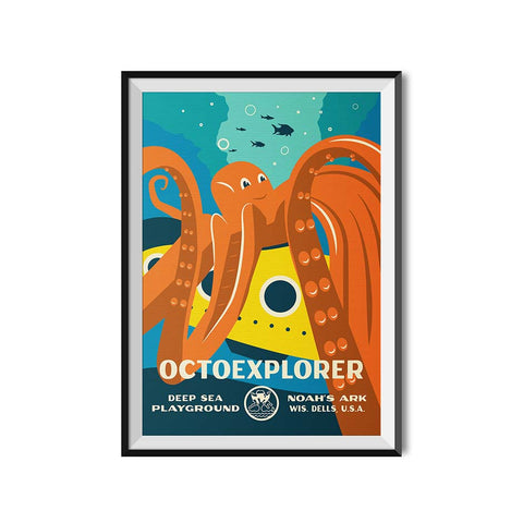 Made to Thrill x Noah's Ark Waterpark Octoexplorer Water Slide Poster