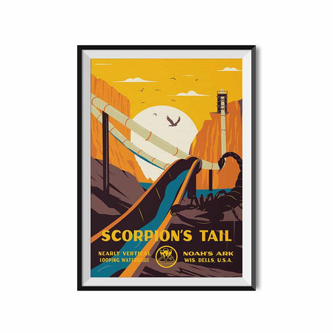 Made to Thrill x Noah's Ark Waterpark Scorpion's Tail Attraction Poster