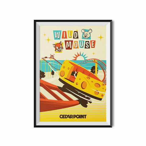 Made to Thrill x Cedar Point Wild Mouse Roller Coaster Poster