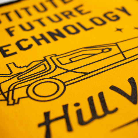 Hill Valley Institute of Future Technology Theme Park Attraction Retro Banner | Detail