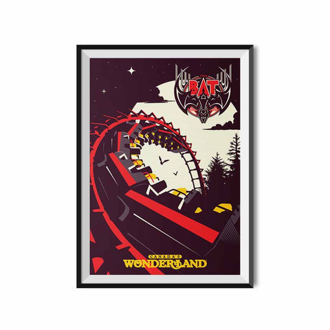 Canada's Wonderland x Made to Thrill The Bat Roller Coaster Poster