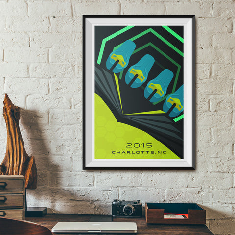 Charlotte, North Carolina 2015 Giga Roller Coaster Poster | On wall