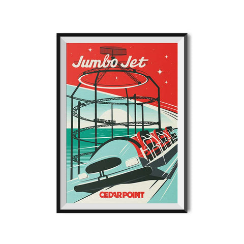 Cedar Point x Made to Thrill Jumbo Jet Roller Coaster Poster