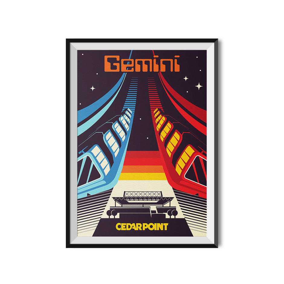 Made to Thrill x Cedar Point Gemini Roller Coaster Poster Made