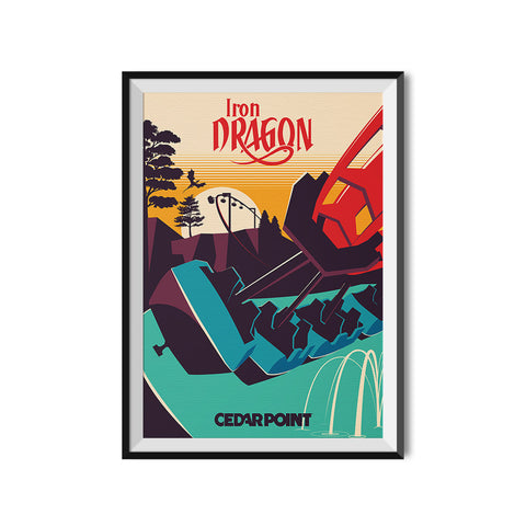 Cedar Point x Made to Thrill Iron Dragon Roller Coaster Poster