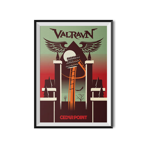 Cedar Point x Made to Thrill Valravn Roller Coaster Poster