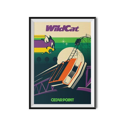 Cedar Point x Made to Thrill Wildcat Roller Coaster Poster