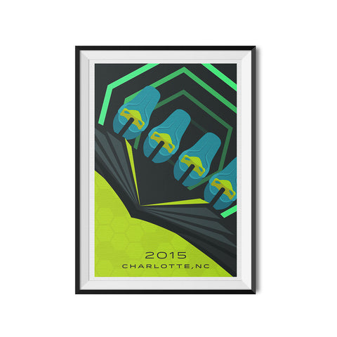 Charlotte, North Carolina 2015 Giga Roller Coaster Poster