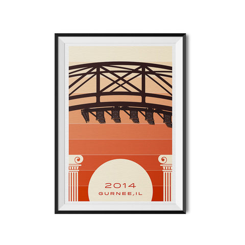 Gurnee, IL. 2014 Roller Coaster Poster