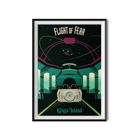 Kings Island x Made to Thrill Flight of Fear Roller Coaster Poster