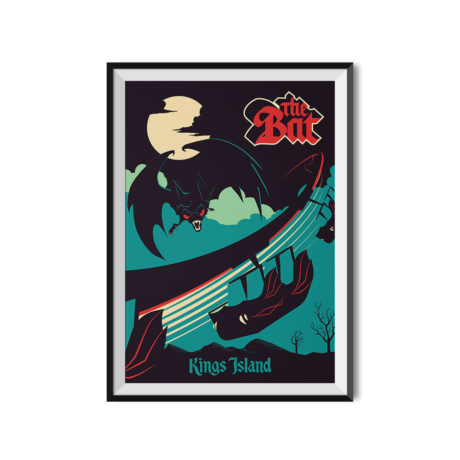 Made to Thrill x Kings Island The Bat Roller Coaster Poster