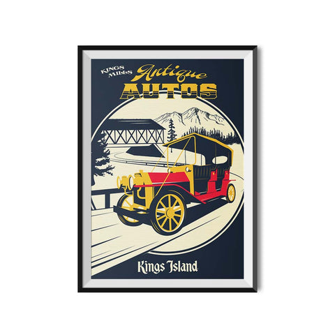Kings Island x Made to Thrill Antique Autos Attraction Poster
