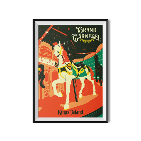 Kings Island x Made to Thrill Grand Carousel Attraction Poster