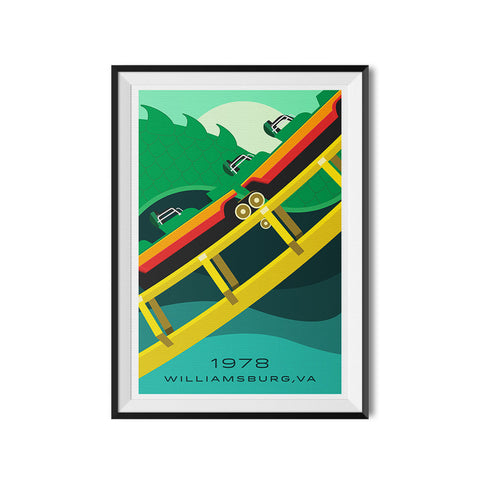 Williamsburg, VA Roller Coaster poster