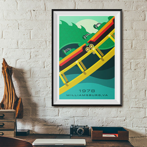 Williamsburg, VA Roller Coaster poster | Office