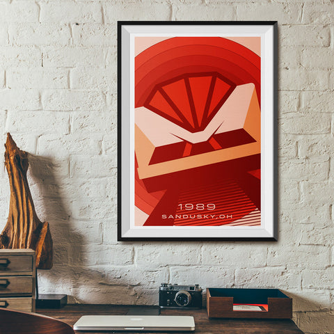 Sandusky, Ohio 1989 Hyper Roller Coaster Poster | Office