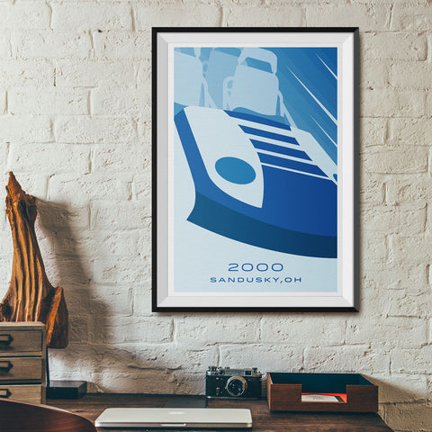 Sandusky, Ohio 2000 Giga Roller Coaster Poster | Office