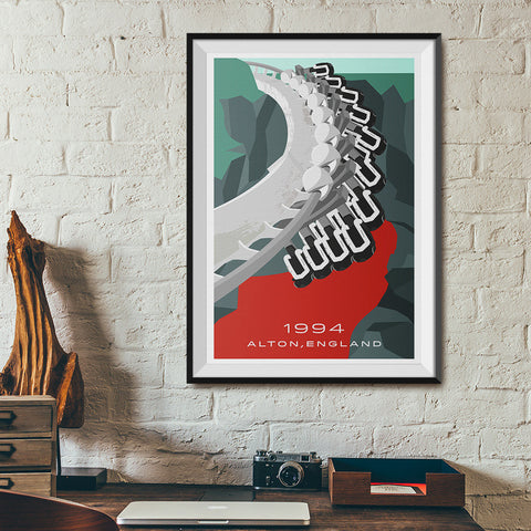 Alton, England 1994 Roller Coaster Poster | Office