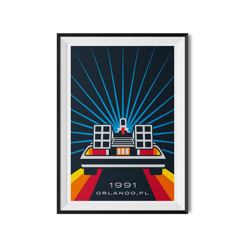 Orlando, Flordia 1991 Thrill Ride Attraction Poster