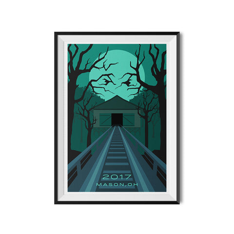Mason, OH. 2017 Wooden Roller Coaster Poster