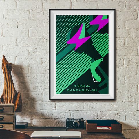Sandusky, Ohio 1994 Invert Roller Coaster Poster | Office