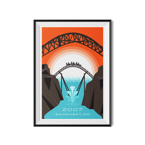 Sandusky, Ohio 2007 BRoller Coaster Poster Print