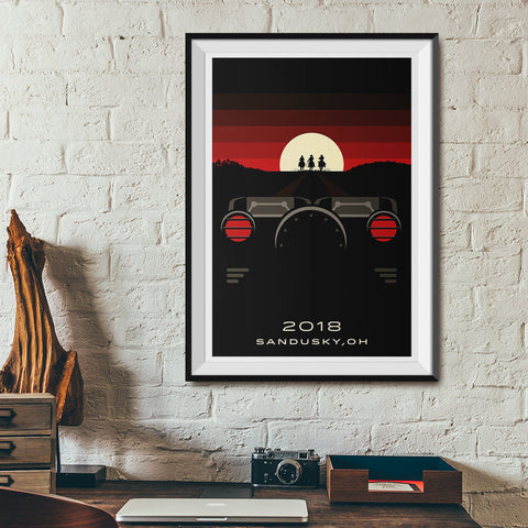 Sandusky, Ohio 2018 Hybrid Roller Coaster Poster | Office