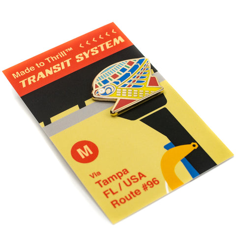 Transit System Route 96 Tampa, FL. Roller Coaster Inspired Pin Detail