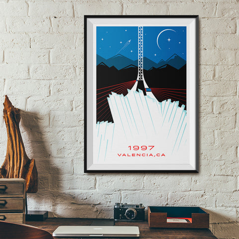 Valencia, CA. 1997 Roller Coaster Poster | Office