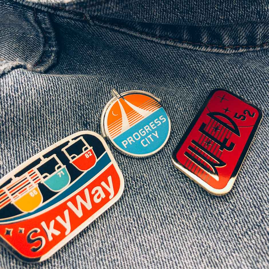 Roller Coaster Theme Park Inspired Patches Pins Stickers