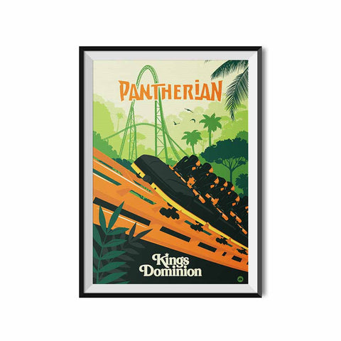 Kings Dominion x Made to Thrill Pantherian Roller Coaster Poster