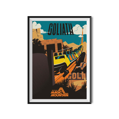 Six Flags Magic Mountain x Made to Thrill Goliath Roller Coaster Poster