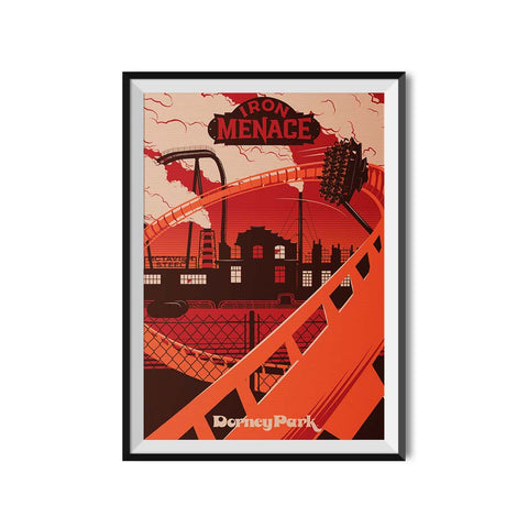 Made to Thrill x Dorney Park Iron Menace Roller Coaster Poster