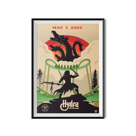 Made to Thrill x Dorney Park Hydra 20th Anniversary Roller Coaster Poster