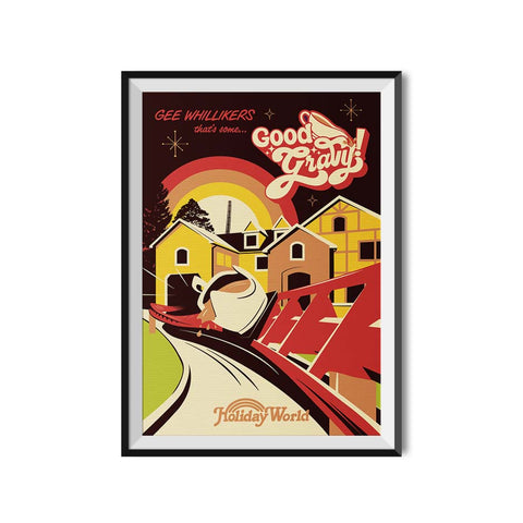 Made to Thrill x Holiday World Good Gravy! Roller Coaster Poster