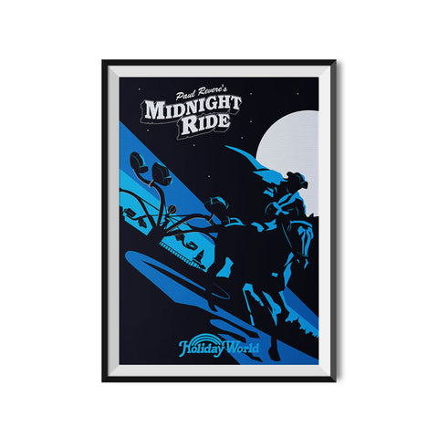 Made to Thrill x Holiday World - Paul Revere's Midnight Ride Attraction Poster