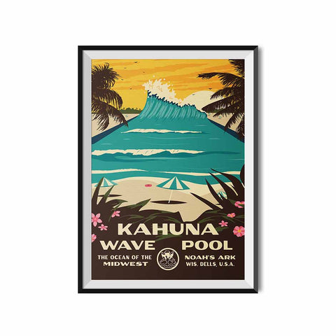 Made to Thrill x Noah's Ark Waterpark Kahuna Wave Pool Attraction Poster
