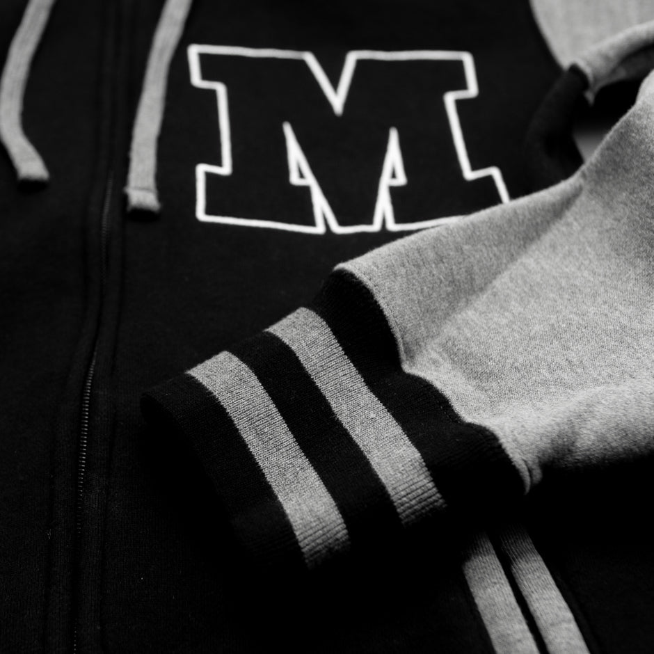 Varsity zip outlet hoodie