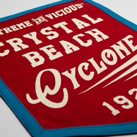 Crystal Beach Cyclone Retro Roller Coaster Banner | Detail