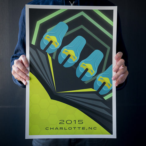 Charlotte, North Carolina 2015 Giga Roller Coaster Poster | In hand