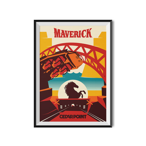 Cedar Point x Made to Thrill Maverick Roller Coaster Poster