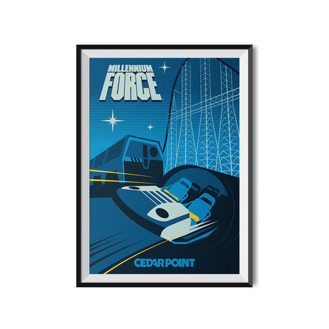Cedar Point x Made to Thrill Millennium Force Roller Coaster Poster