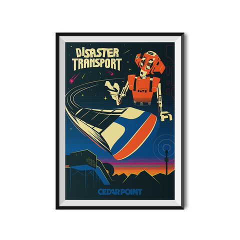 Cedar Point x Made to Thrill Disaster Transport Roller Coaster Poster
