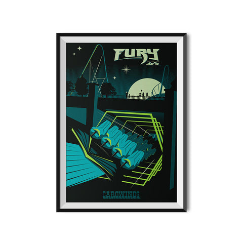 Carowinds x Made to Thrill Fury 325 Roller Coaster Poster