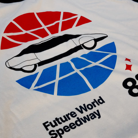 Future World Speedway Theme Park Attraction T-Shirt | Detail