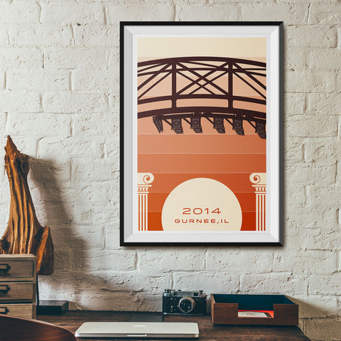 Gurnee, IL. 2014 Roller Coaster Poster | Office