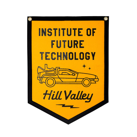 Hill Valley Institute of Future Technology Theme Park Attraction Retro Banner